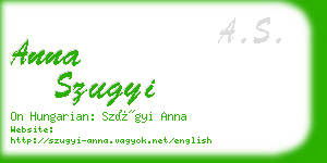 anna szugyi business card